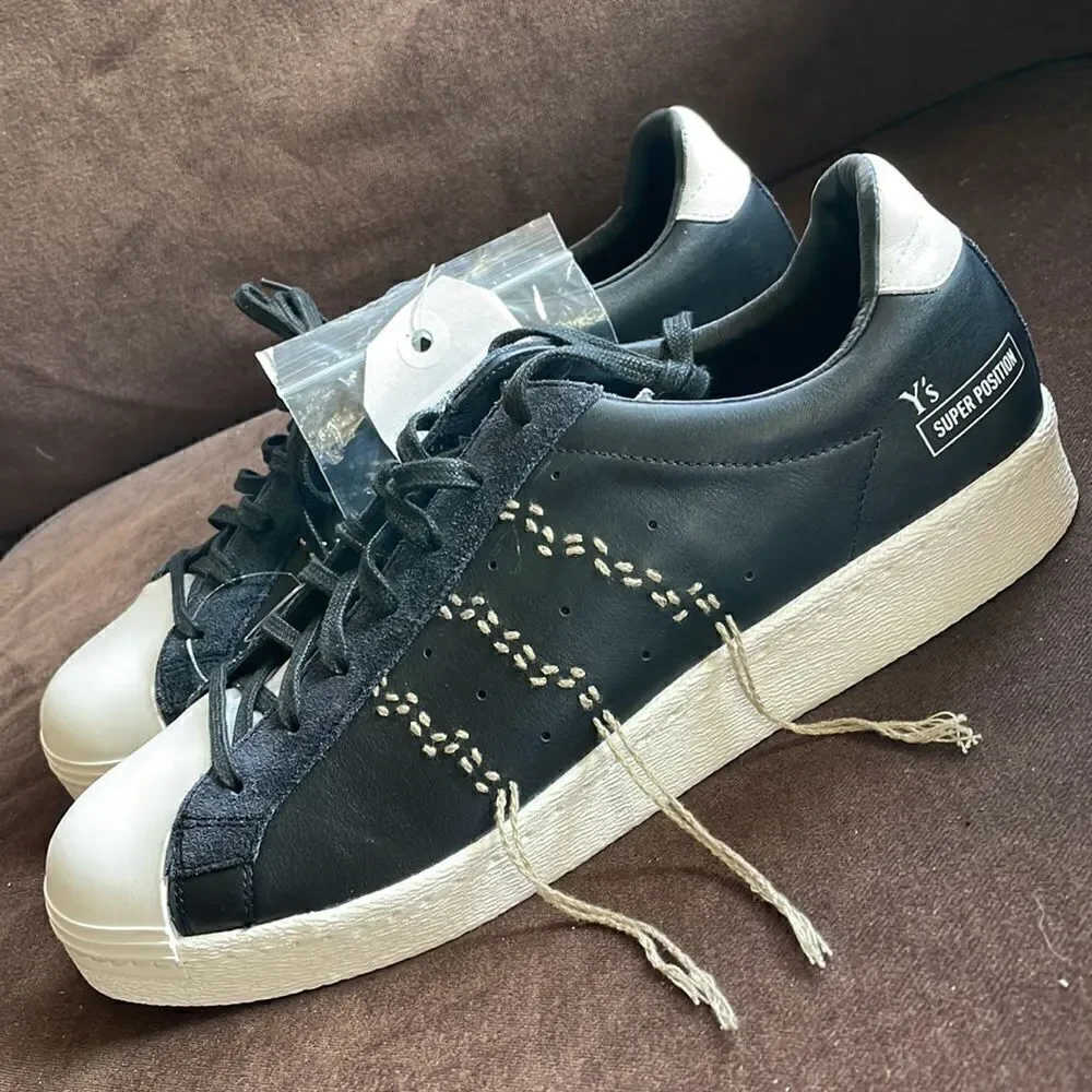 Y-3 Adidas Y's Yohji Yamamoto Super Position Black White deconstruct 10.5 US